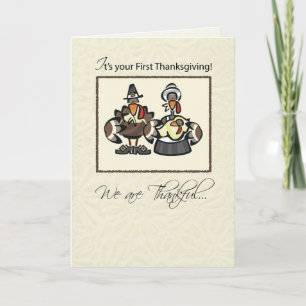 Cartes Pour Fêtes Annuelles Première famille de Turquie d'action de grâces pou