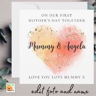 Cartes Pour Fêtes Annuelles Première Fête des Mères Meilleurs Amis Gold coeur 