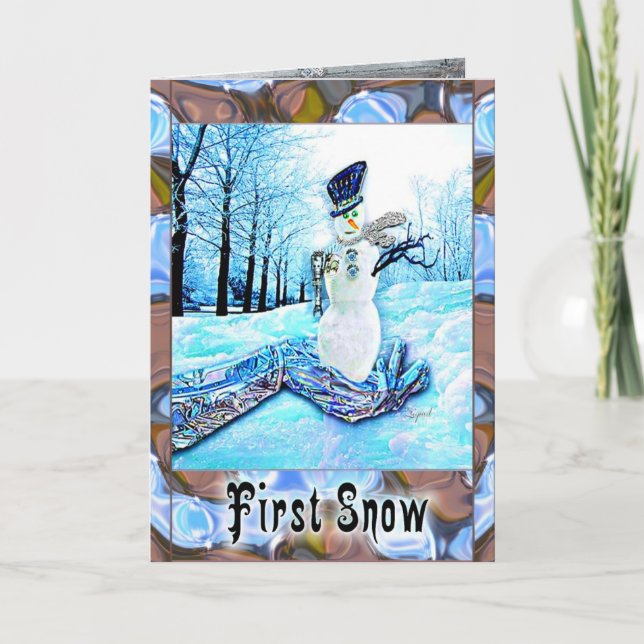 Cartes Pour Fêtes Annuelles Première neige (Devant)
