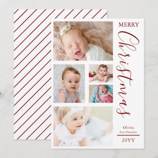 Cartes Pour Fêtes Annuelles Première Noël de bébé personnalisée avec photo