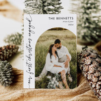 Première Noël moderne Engagé Boho Arch Photo