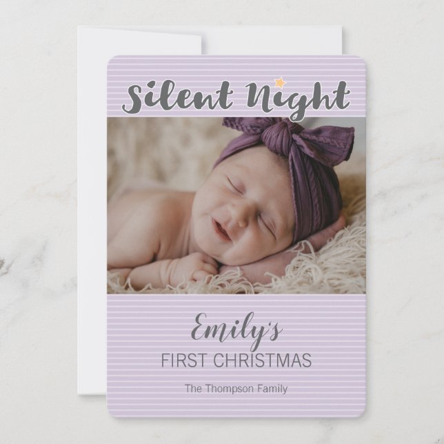 Cartes Pour Fêtes Annuelles Première photo de Noël du bébé personnalisée (Devant)