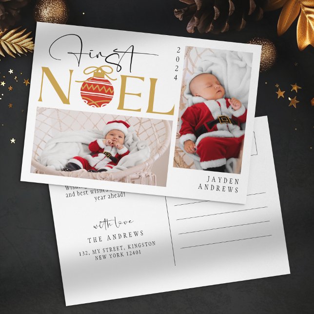 Cartes Pour Fêtes Annuelles Première photo minimaliste de Noël (Créateur téléchargé)