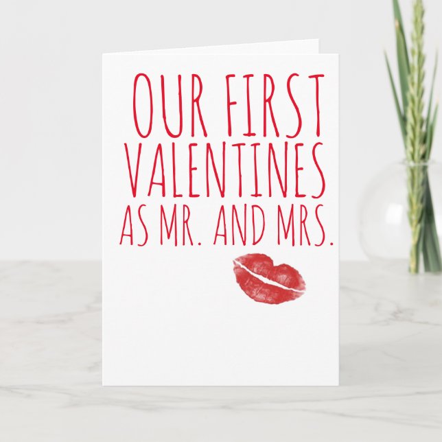 CARTES POUR FÊTES ANNUELLES PREMIERS VALENTINES COMME M. ET MME LOVE KISS (Devant)