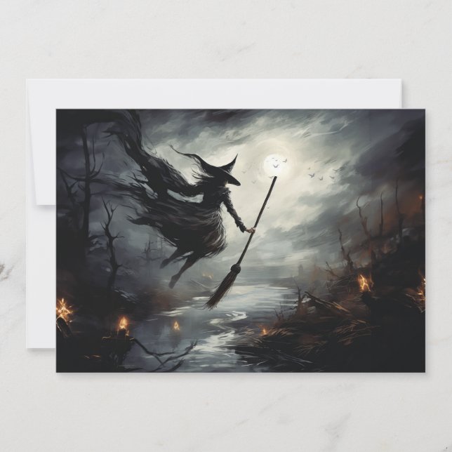 Cartes Pour Fêtes Annuelles Prendre l'avion, sorcières Halloween (Devant)