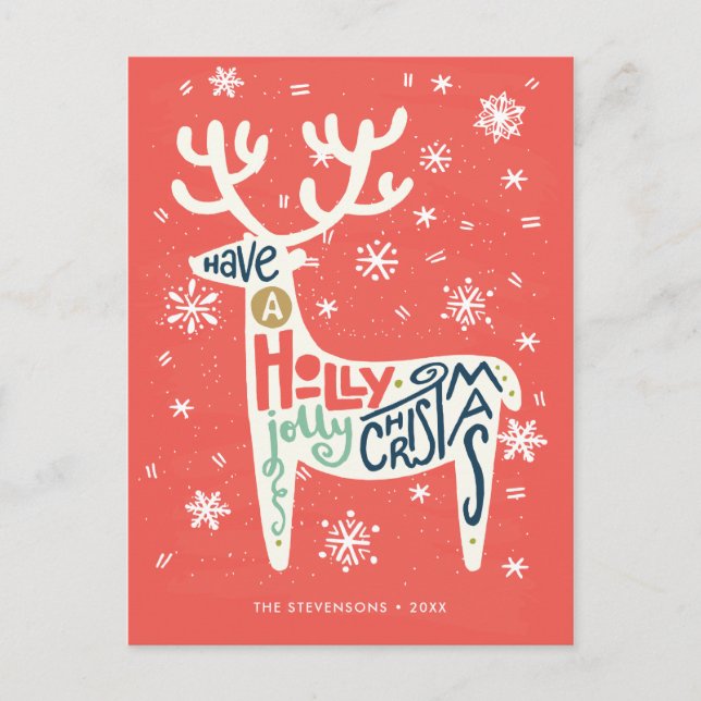 Cartes Pour Fêtes Annuelles Prenez un Holly Jolly Christmas (Devant)