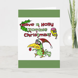 Cartes Pour Fêtes Annuelles Prenez un Noël Holly Zombie !