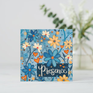 Cartes Pour Fêtes Annuelles Présence Inspirant Coeur Floral Plutôt Bleu