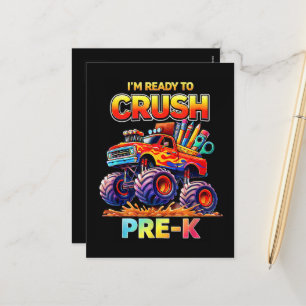 Cartes Pour Fêtes Annuelles Prêt à écraser le camion monstre pré-maternelle re