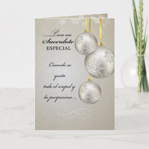 Cartes Pour Fêtes Annuelles Prêtre catholique, Espagnol, Noël, élégant