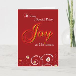 Cartes Pour Fêtes Annuelles Prêtre catholique, joie à Noël
