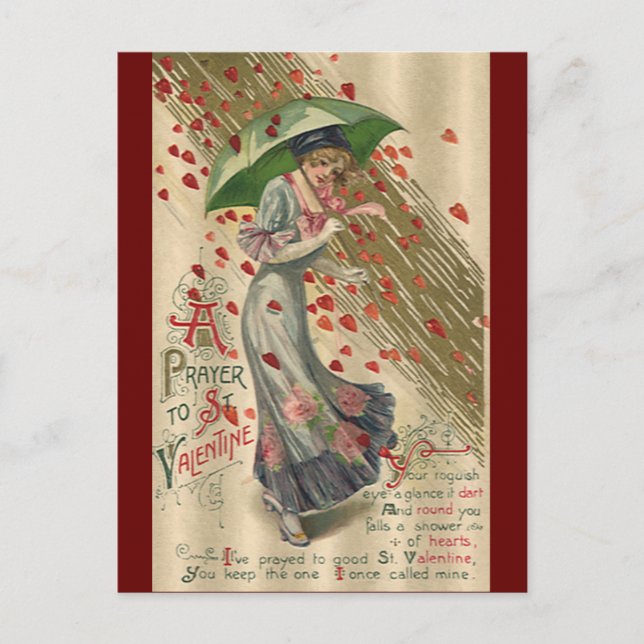 Cartes Pour Fêtes Annuelles Prière au saint Valentine, Madame victorienne (Devant)