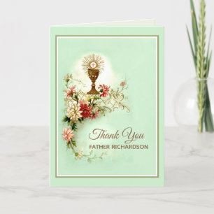 Cartes Pour Fêtes Annuelles Prière catholique Premier Merci de communion