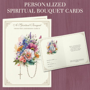 Cartes Pour Fêtes Annuelles Prière de Bouquet spirituel catholique Rosaire