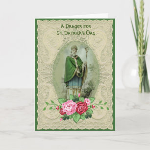 Cartes Pour Fêtes Annuelles Prière de la Saint-Patrick Shamrocks religieux