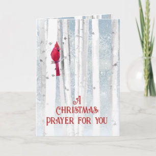 Cartes Pour Fêtes Annuelles Prière de Noël Bénédiction Cardinal Rouge