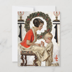 Cartes Pour Fêtes Annuelles Prière de Noël de Leyendecker 1921
