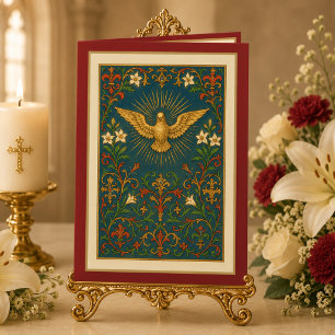 Cartes Pour Fêtes Annuelles Prière du sacrement de confirmation vert or