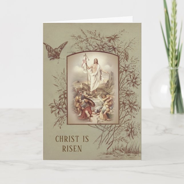 Cartes Pour Fêtes Annuelles Prière religieuse traditionnelle de Pâques (Devant)