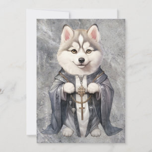 Cartes Pour Fêtes Annuelles Priest King Siberian Husky Dog