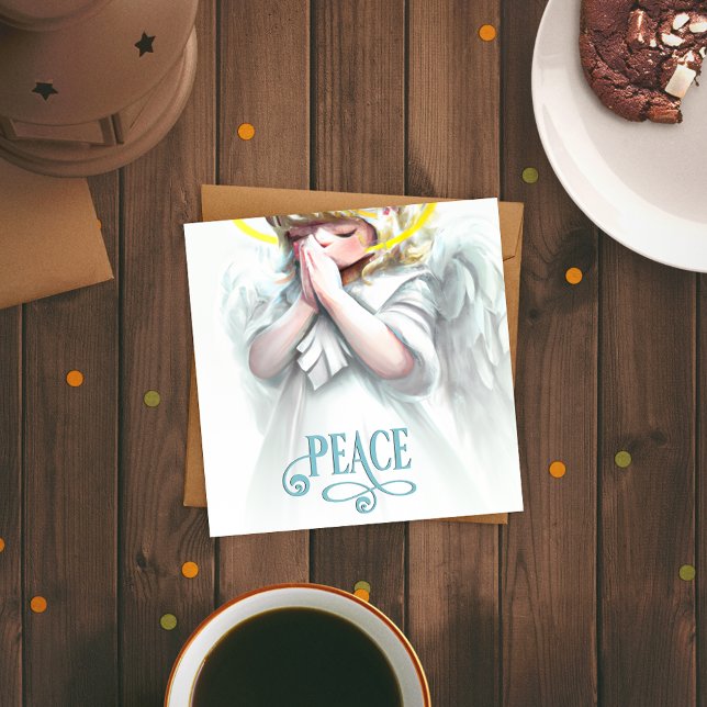 Cartes Pour Fêtes Annuelles Priez pour l'ange de la paix (Créateur téléchargé)