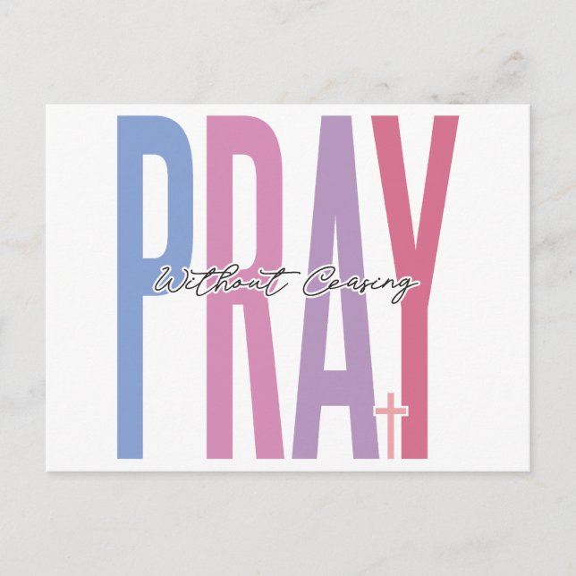 Cartes Pour Fêtes Annuelles Priez sans cesser, croyez en Dieu, faites confianc (Devant)