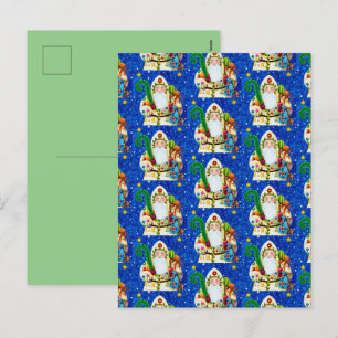 CARTES POUR FÊTES ANNUELLES PRIMITIVE FOLKART BALTIMORE QUILT PÈRE NOËL