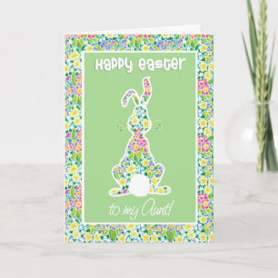 Cartes Pour Fêtes Annuelles Primroses mignon lapin Pâques, pour tante