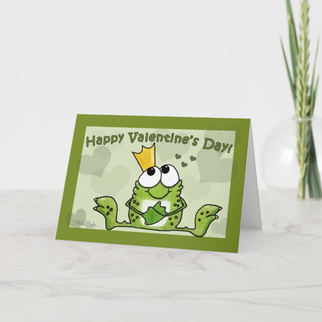 Cartes Pour Fêtes Annuelles Prince Valentine de grenouille (Devant)