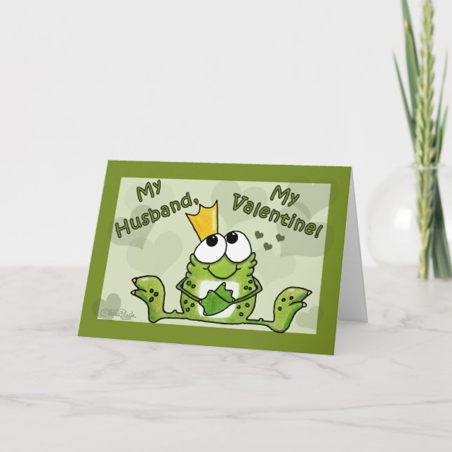 Cartes Pour Fêtes Annuelles Prince Valentine de grenouille pour le mari (Devant)