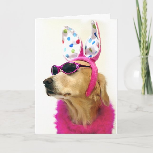 Cartes Pour Fêtes Annuelles Princesse de Pâques de golden retriever (Devant)