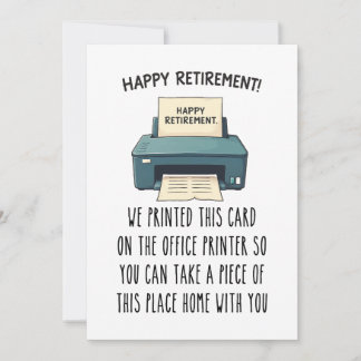 Cartes Pour Fêtes Annuelles Printable Retirement Card, Funny Retirement Gift