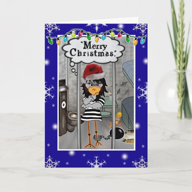 Cartes Pour Fêtes Annuelles Prison Jailbird (Devant)