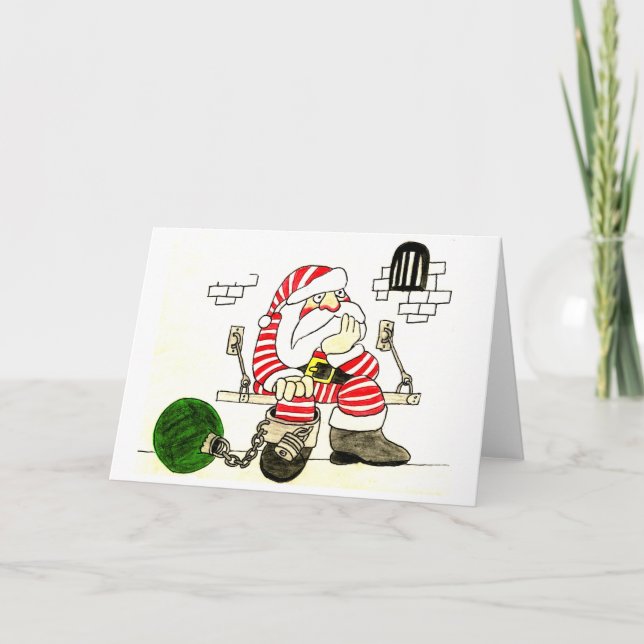 CARTES POUR FÊTES ANNUELLES PRISON PÈRE NOËL (Devant)