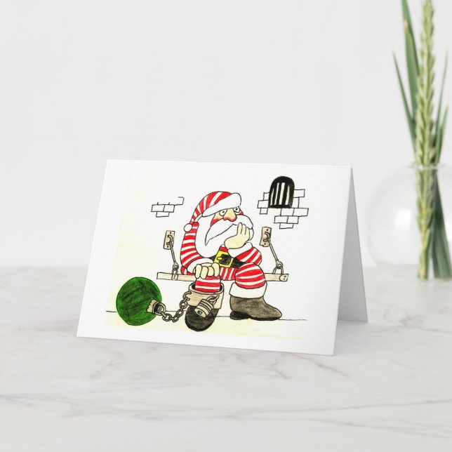CARTES POUR FÊTES ANNUELLES PRISON PÈRE NOËL (Devant)