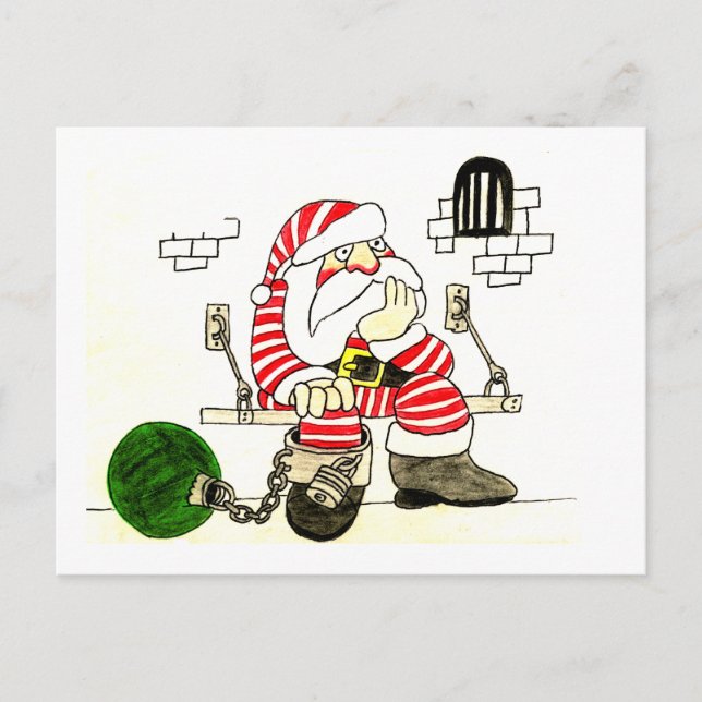 CARTES POUR FÊTES ANNUELLES PRISON PÈRE NOËL (Devant)