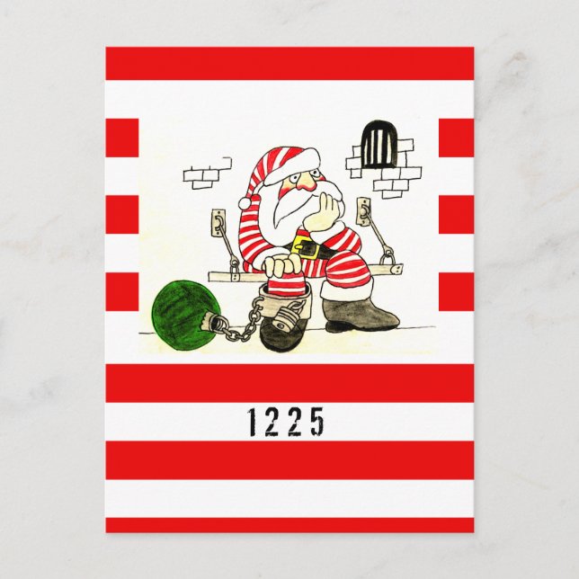 CARTES POUR FÊTES ANNUELLES PRISON PÈRE NOËL (Devant)