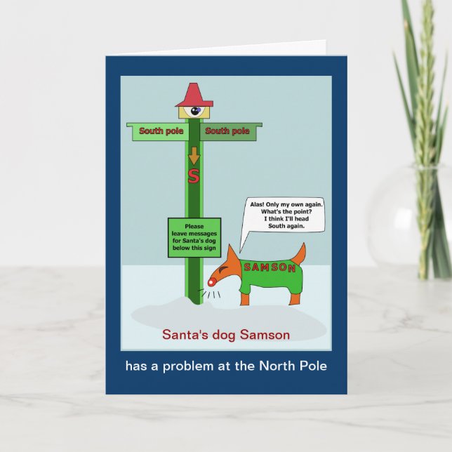 Cartes Pour Fêtes Annuelles Problème de message au pôle Nord (Devant)