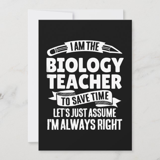 Cartes Pour Fêtes Annuelles professeur de biologie - bien sûr je suis génial (Devant)