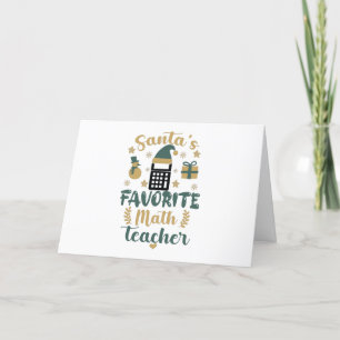 Cartes Pour Fêtes Annuelles Professeur de mathématiques favori à Père Noël, En