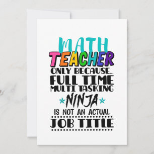 Cartes Pour Fêtes Annuelles Professeur De Mathématiques Seulement Parce Que Mu