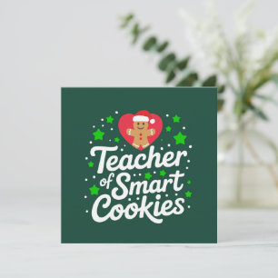 Cartes Pour Fêtes Annuelles Professeur de Noël de cookies intelligents Vie d'e