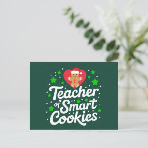 Cartes Pour Fêtes Annuelles Professeur de Noël de Cookies Intelligents Vie d'e