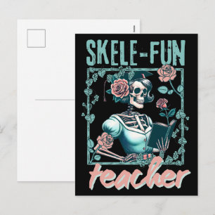 Cartes Pour Fêtes Annuelles Professeur d'école élémentaire squelette effrayant