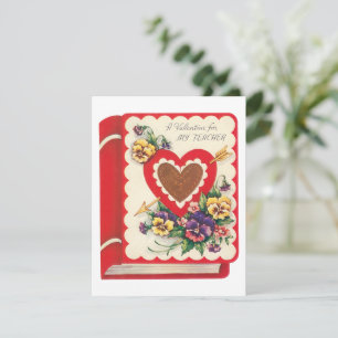 Cartes Pour Fêtes Annuelles Professeur Saint-Valentin, Cœurs et fleurs de livr