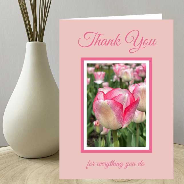Cartes Pour Fêtes Annuelles Professionnels de l'administration Tulipes roses d (Créateur téléchargé)