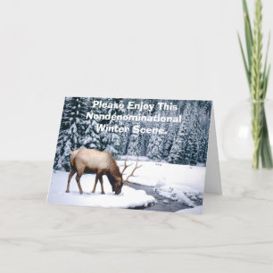 Cartes Pour Fêtes Annuelles Profitez De Cette Scène D'Hiver Non Religieuse. 