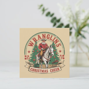Cartes Pour Fêtes Annuelles Promenade à cheval de Noël avec un cowboy Santa