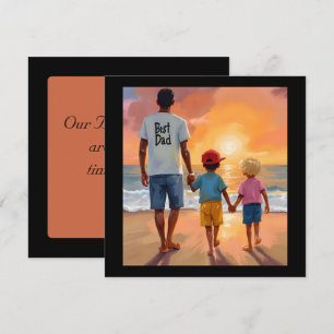 Cartes Pour Fêtes Annuelles Promenade Sunrise avec 2 Garçons