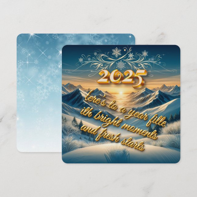 Cartes Pour Fêtes Annuelles Promesse d'or 2025 (Devant / Derrière)